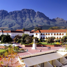De campus van de universiteit Stellenbosch in Zuid-Afrika